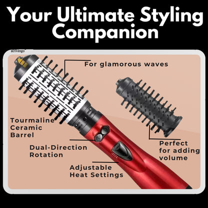 Rotating Brush Hair Dryer 2-In-1 Volumizing Brush System With 360° Rotation And Adjustable Directions For Dry & Style In One Step - Image 6