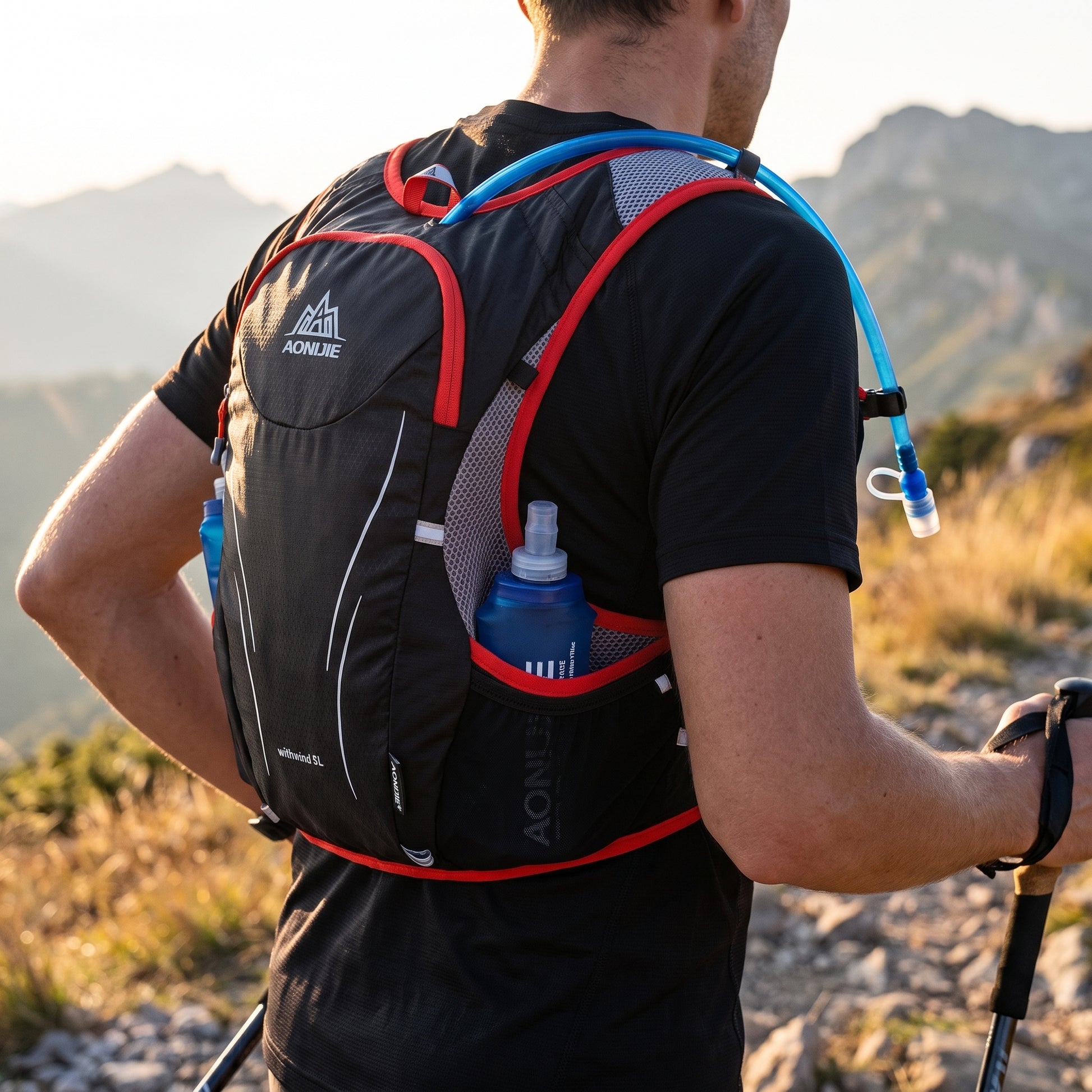 Trail Running Hydration Vest Pack Lightweight - in-use