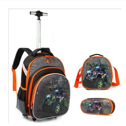 School Bag Childrens Rolling Backpack Cartoon Set - Image 4