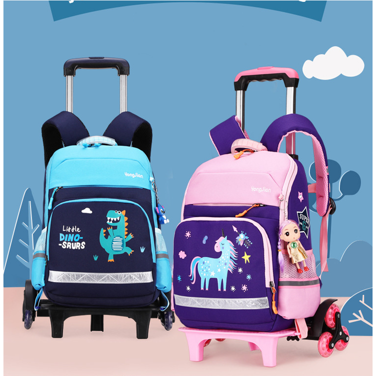School Bag Childrens Rolling Backpack Wheeled Detachable - Image 6