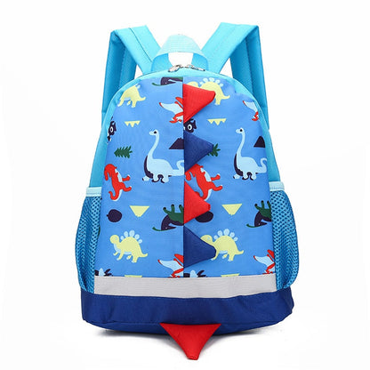 School Bag Kids Backpack Childrens Dinosaur Spikes Pocket - Image 1