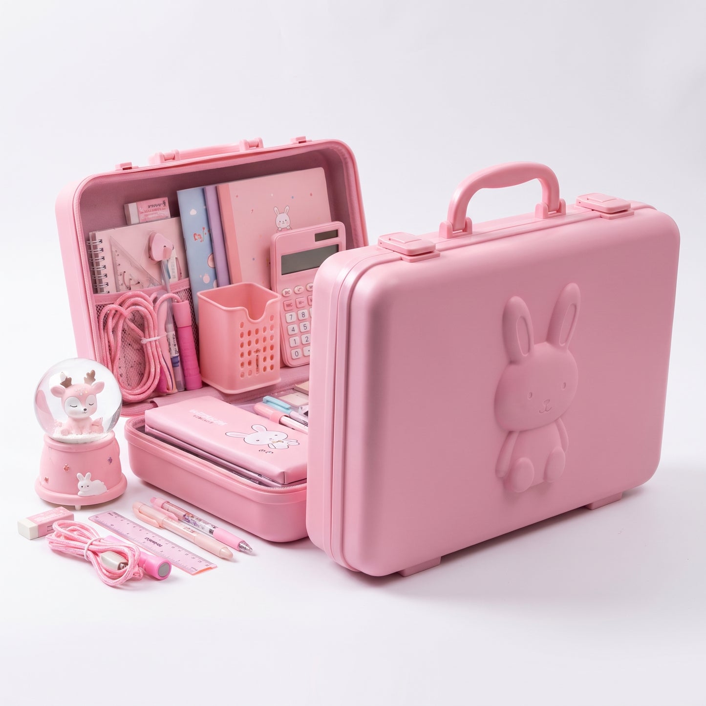 Gift Pink School Supplies Cute Cartoon Childrens Stationery Set - angle
