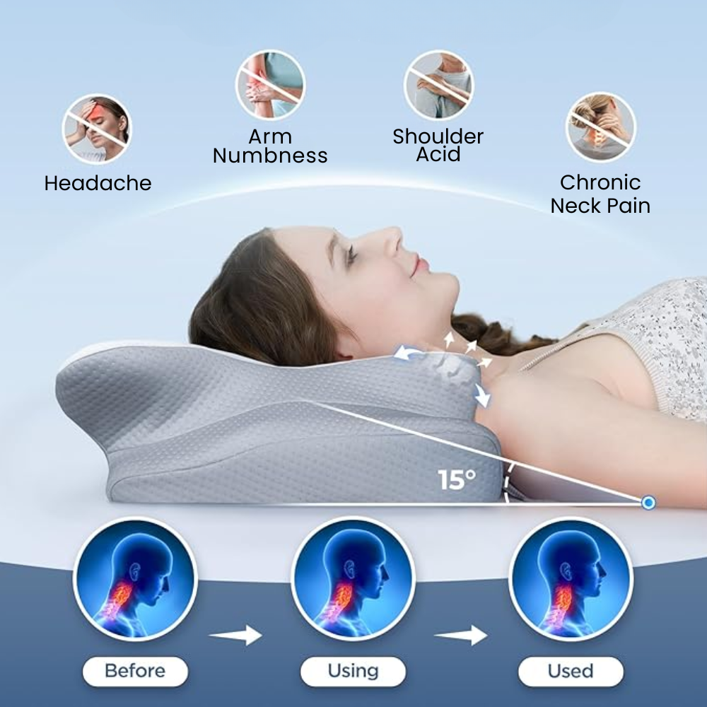 Side Sleeper Pillow Memory Foam Pillow Pillow for Neck Pain Snoring - Image 9