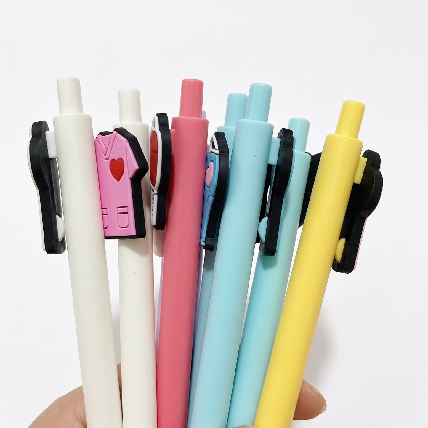 Gel Pens Medical Themed Cute Nurse Doctor Silicone Toppers - angle
