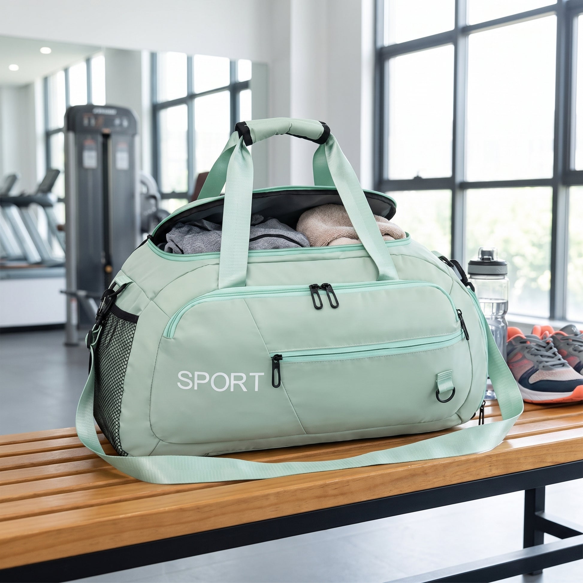 Gym Bag Travel Duffel Shoe Compartment Sports - Image 3