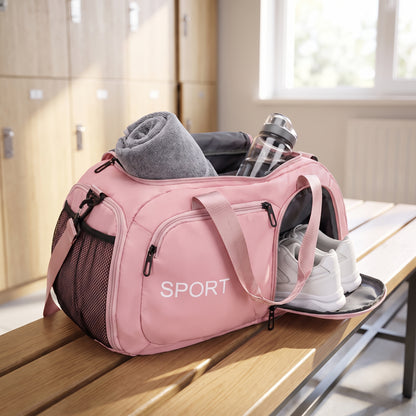 Gym Bag Travel Duffel Shoe Compartment Sports - in-use