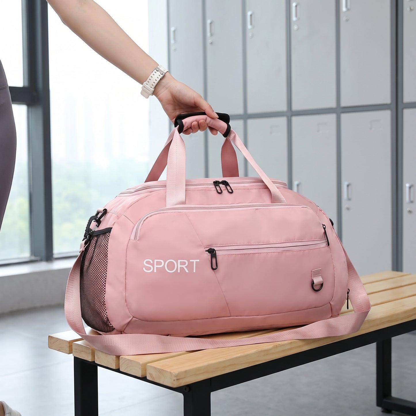 Gym Bag Travel Duffel Shoe Compartment Sports - scale