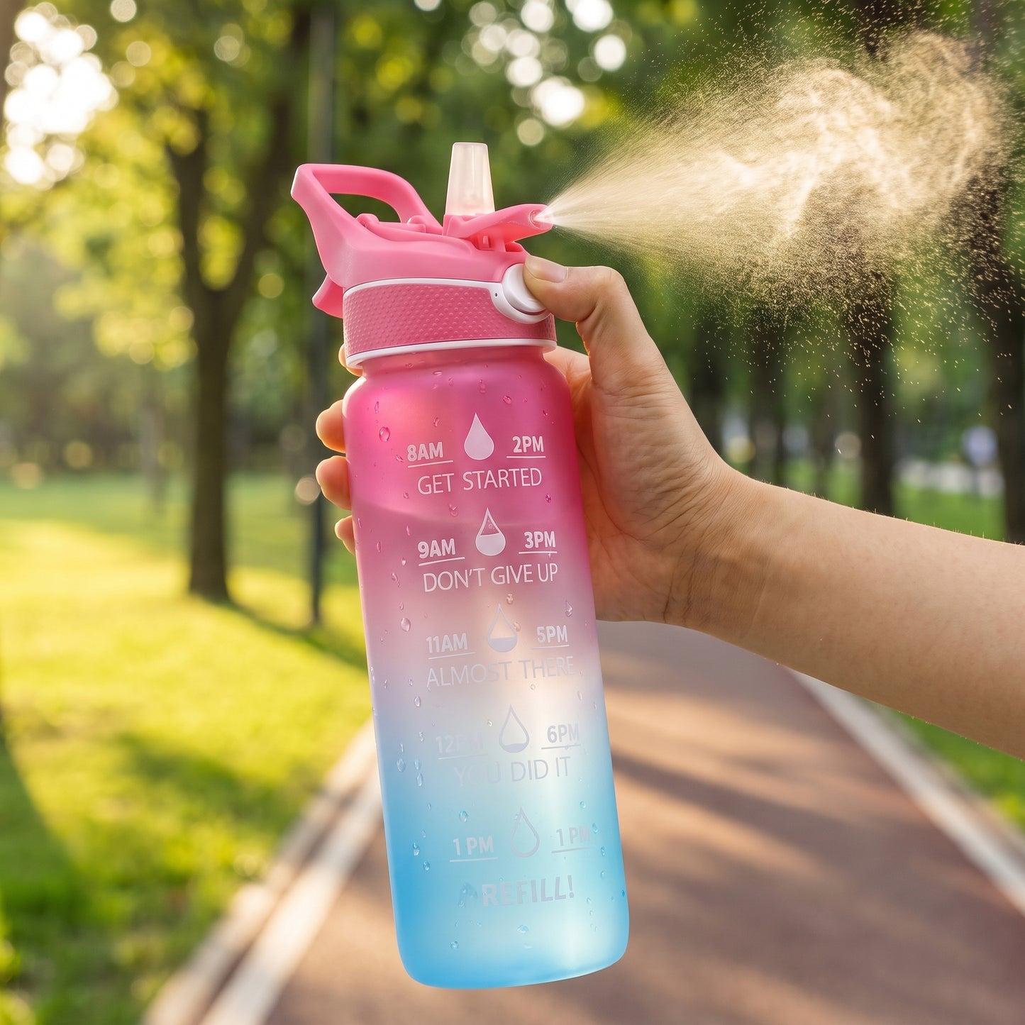 Water Bottle Motivational Spray Sports Time Marker - Image 5