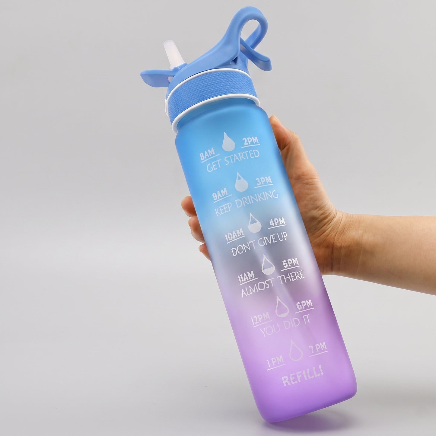 Water Bottle Motivational Spray Sports Time Marker - scale