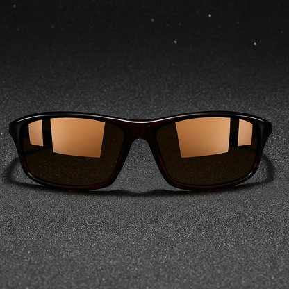 Sporty Polarized Sunglasses | Dark Frames With Mirrored Lenses - Image 2