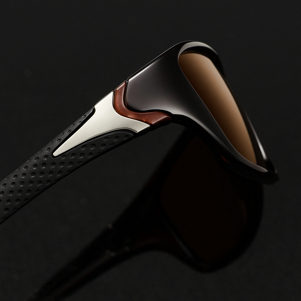 Sporty Polarized Sunglasses | Dark Frames With Mirrored Lenses - Image 3