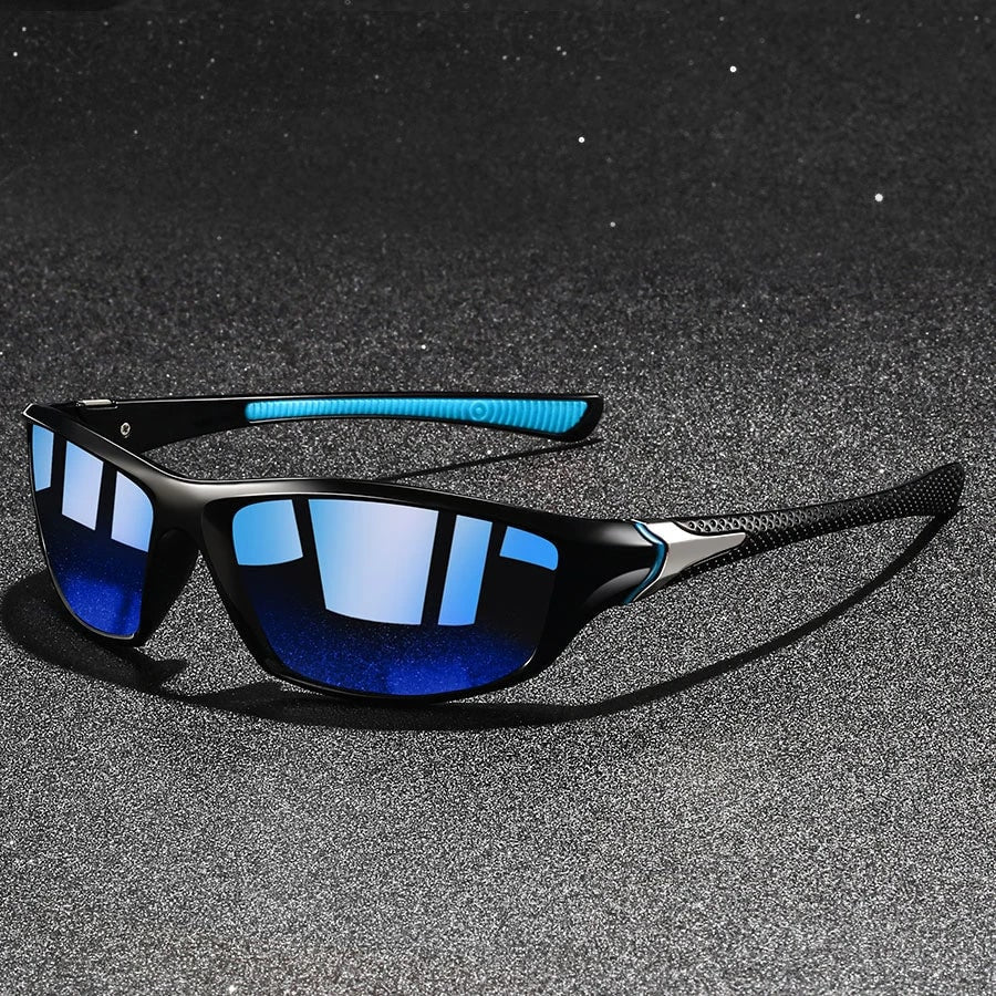 Sporty Polarized Sunglasses | Dark Frames With Mirrored Lenses - Image 4