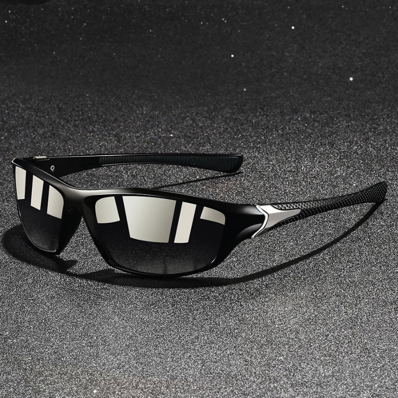 Sporty Polarized Sunglasses | Dark Frames With Mirrored Lenses - Image 6