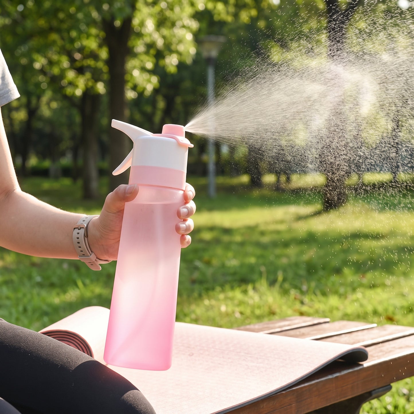 Water Bottle Spray Portable Sport Frosted Handle - Image 1