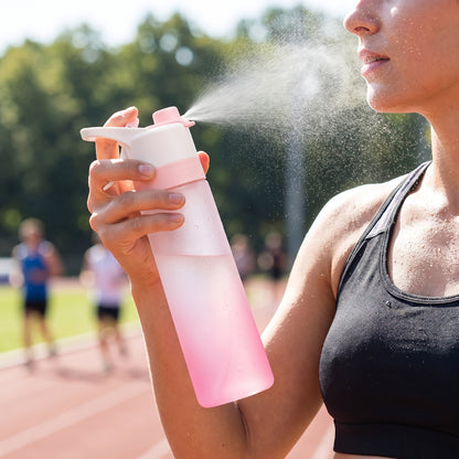 Water Bottle Spray Portable Sport Frosted Handle - in-use
