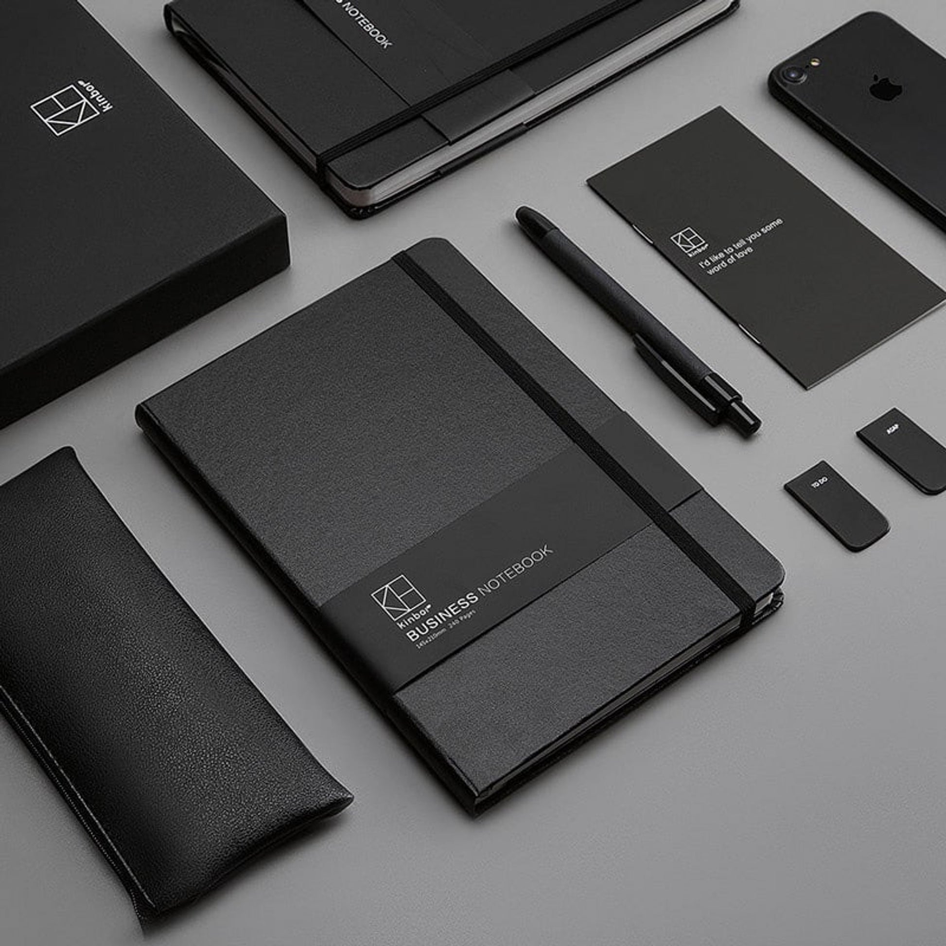 Stationery Set Black Notebook Pen Pouch Magic Bookmarks - Image 4