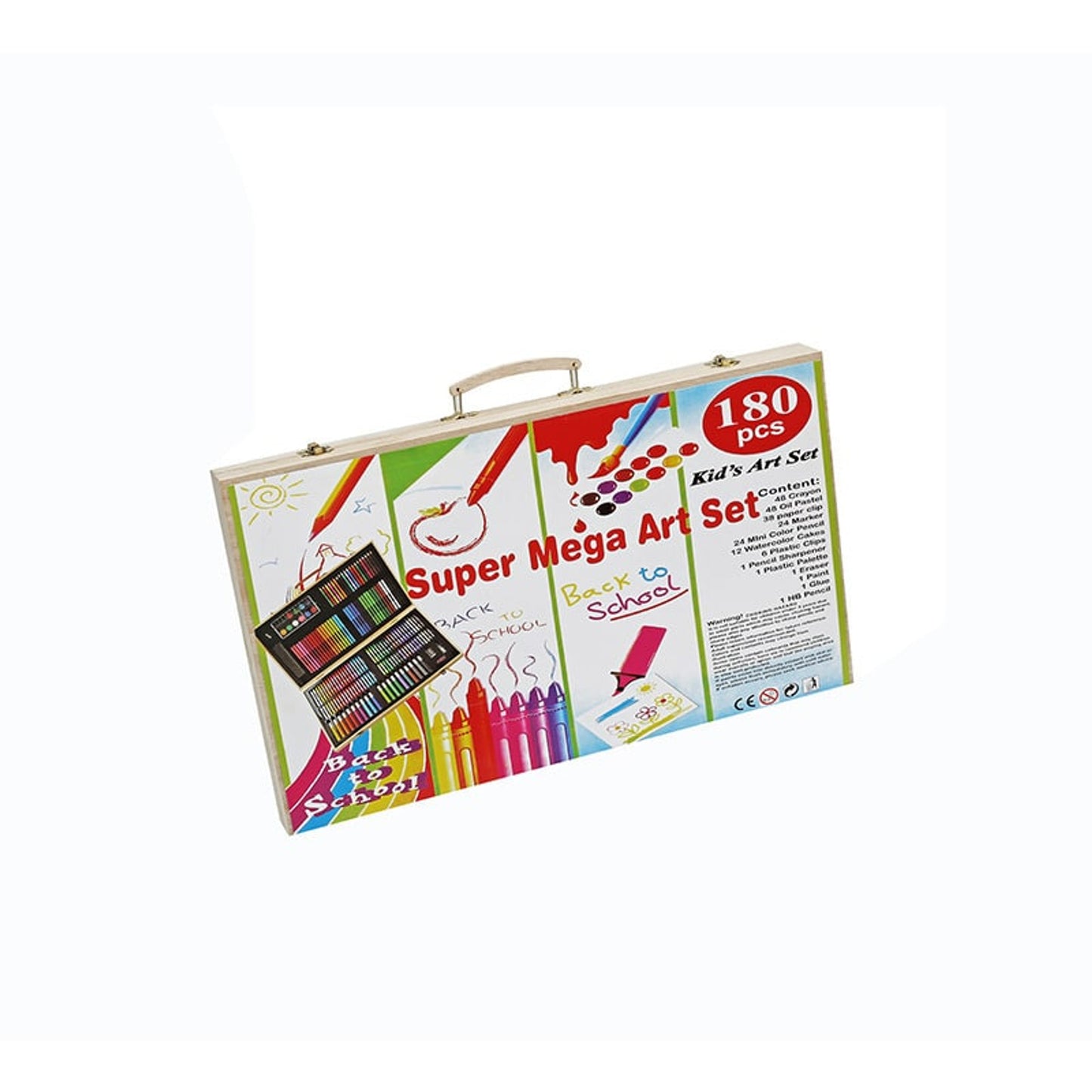 Stationery Set Kids Art Multicolor Wooden Case Supplies - Image 2