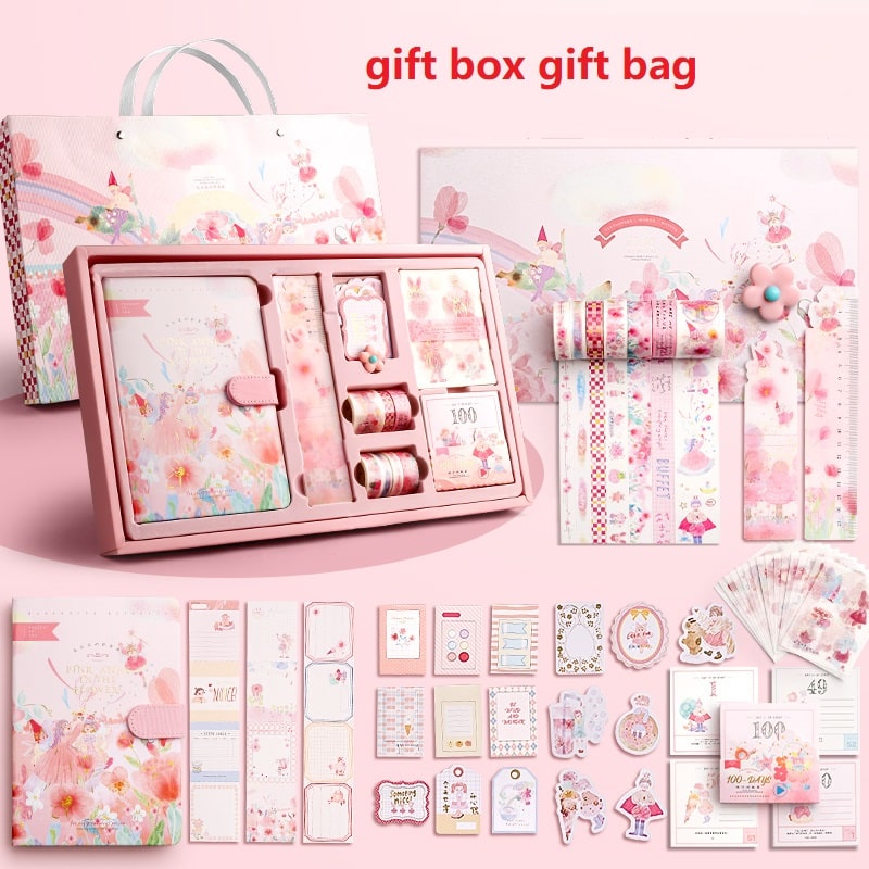 Stationery Set Notebook Tape Stickers Clips Box - Image 7