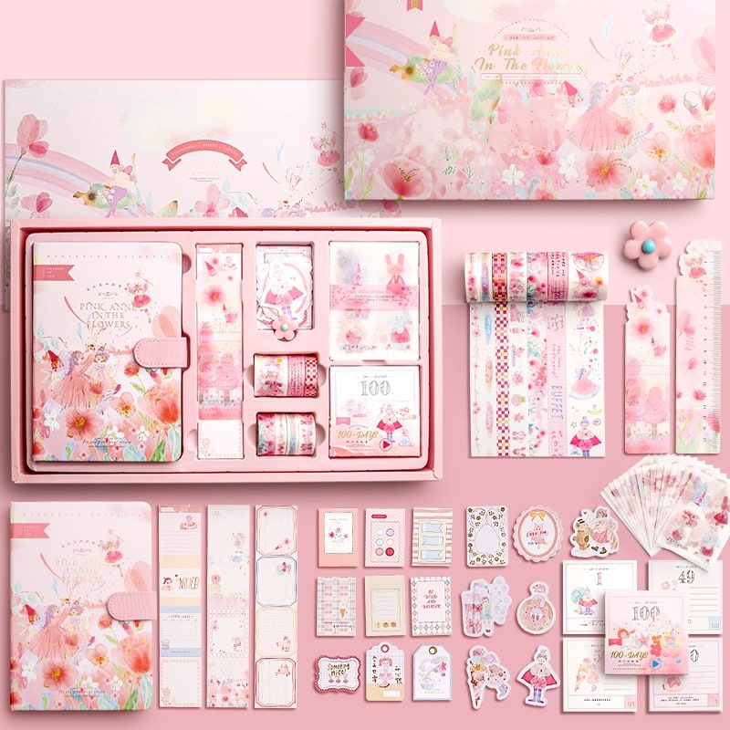 Stationery Set Notebook Tape Stickers Clips Box - Image 8