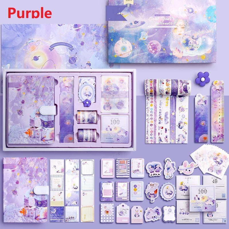 Stationery Set Notebook Tape Stickers Clips Box - Image 9