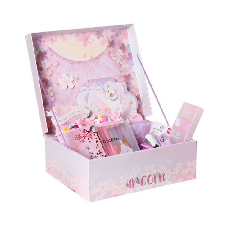 Stationery Set Pink With Cartoon And Floral Designs - Image 2