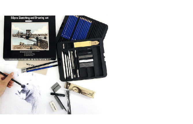 Stationery Set Sketching Drawing Art Supplies Kit 50pcs - Image 1