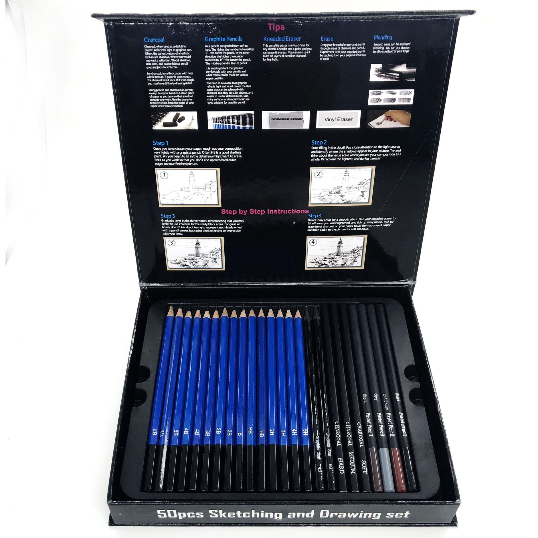 Stationery Set Sketching Drawing Art Supplies Kit 50pcs - Image 2