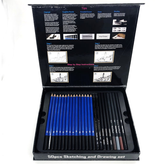 Stationery Set Sketching Drawing Art Supplies Kit 50pcs - Image 2