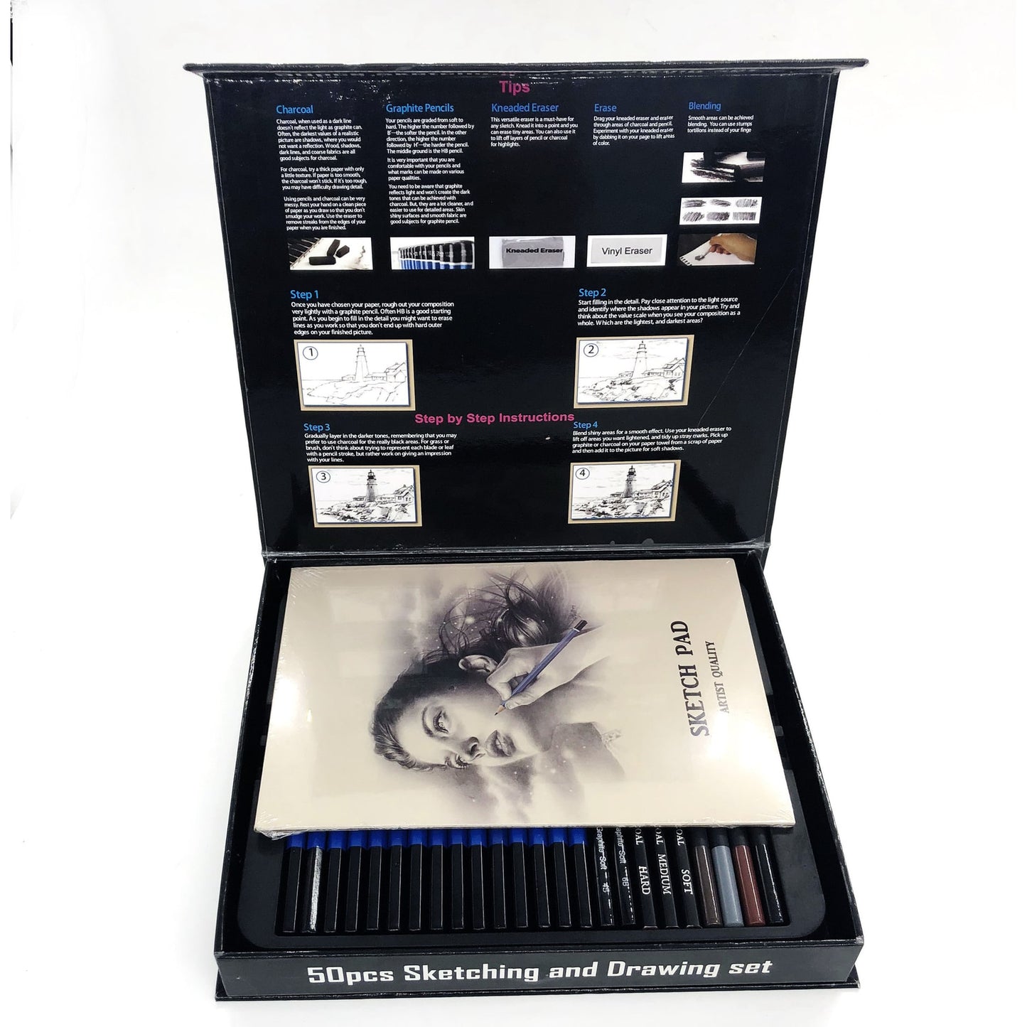 Stationery Set Sketching Drawing Art Supplies Kit 50pcs - Image 5