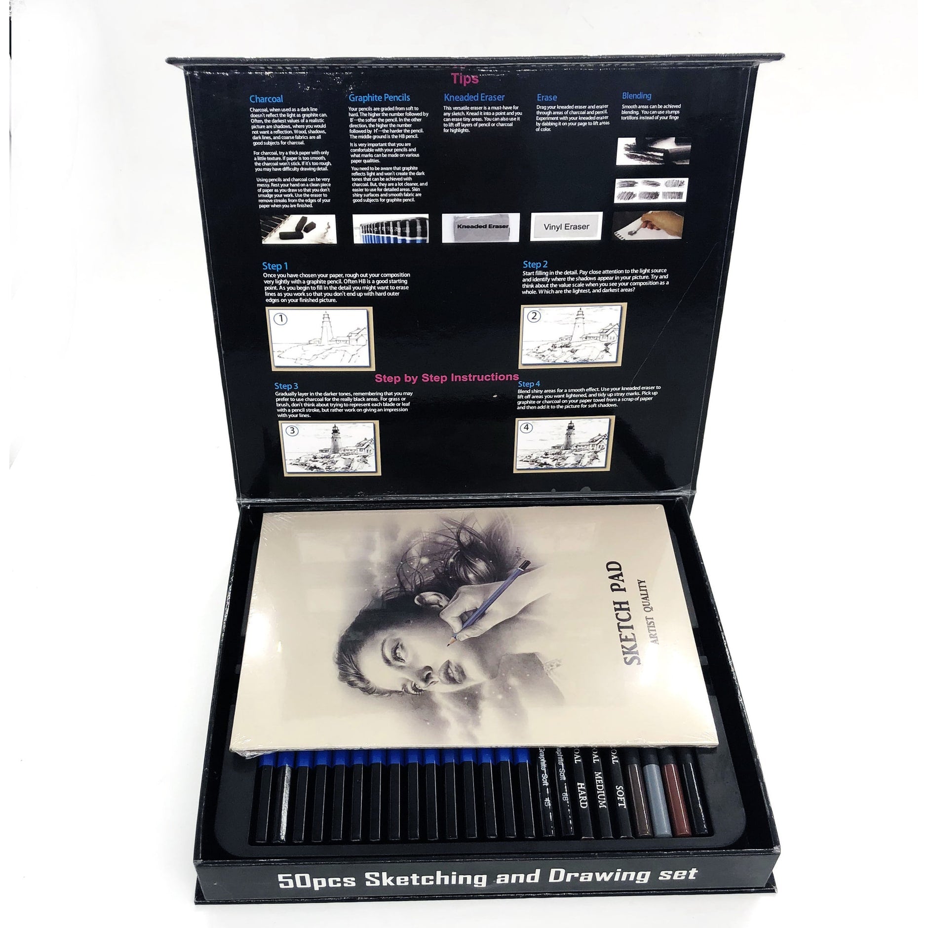 Stationery Set Sketching Drawing Art Supplies Kit 50pcs - Image 5