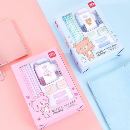 Stationery Set Student Bear Motif Pencil Eraser Sharpener - Image 1