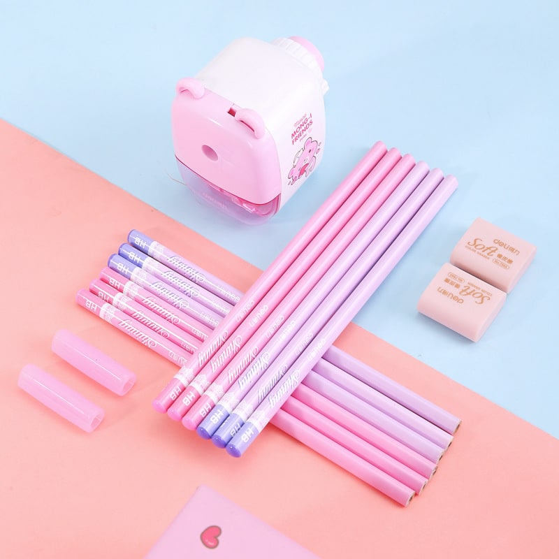 Stationery Set Student Bear Motif Pencil Eraser Sharpener - Image 2