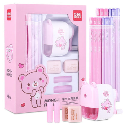 Stationery Set Student Bear Motif Pencil Eraser Sharpener - Image 3