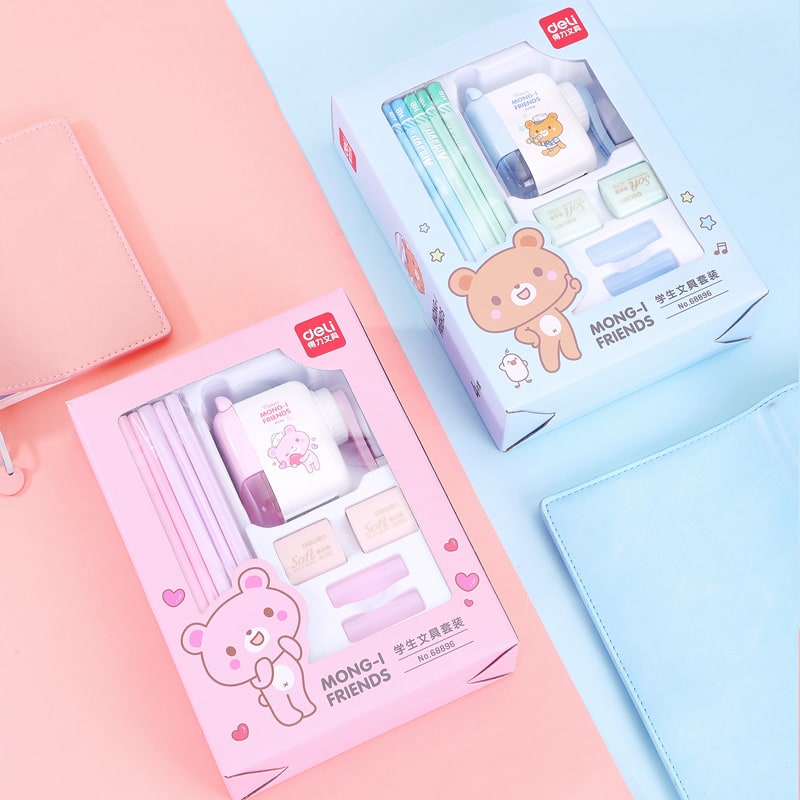 Stationery Set Student Bear Motif Pencil Eraser Sharpener - Image 5