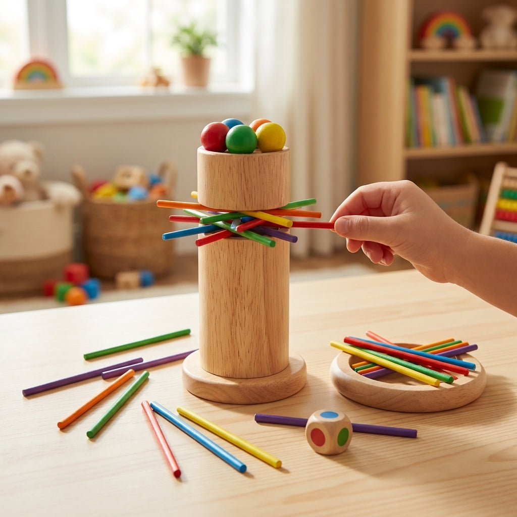 Stick Game Wooden Toy Dexterity Balance Preschool Learning Wooden Game - Image 4