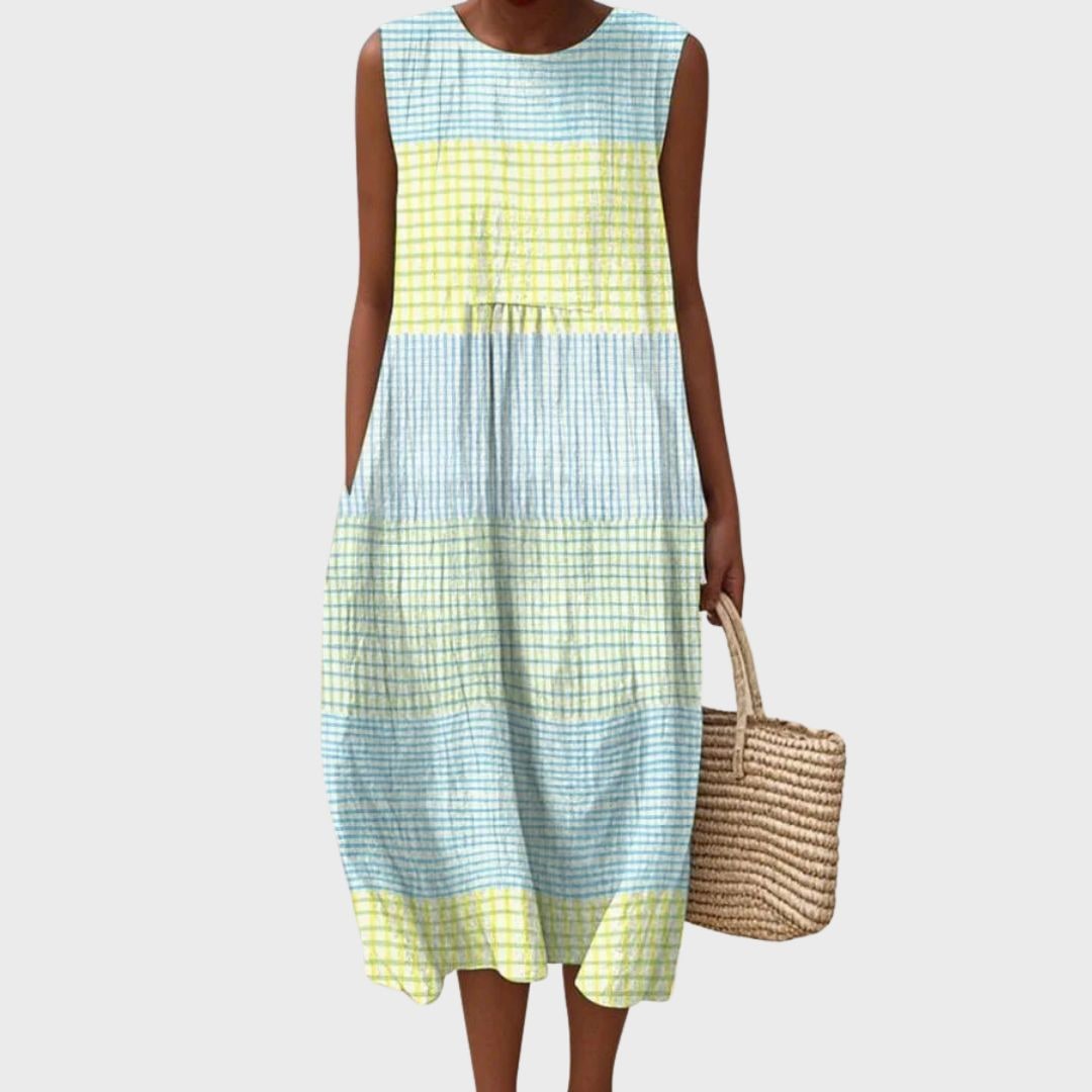 Summer Dress Casual Midi Cotton Dress Floral Print Womens Cotton Dress - Image 1