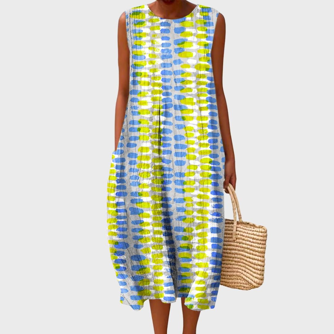Summer Dress Casual Midi Cotton Dress Floral Print Womens Cotton Dress - Image 2