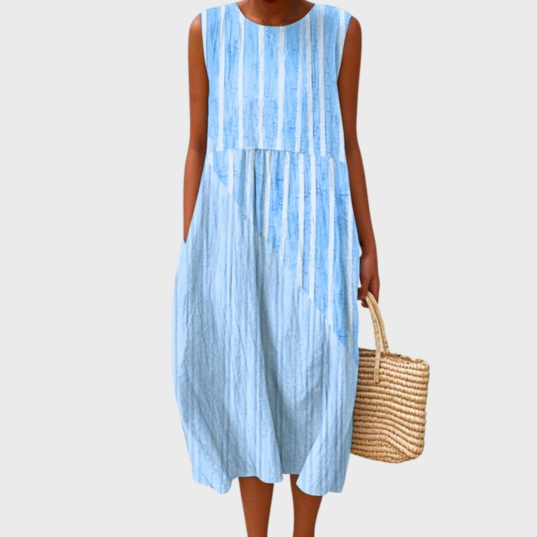 Summer Dress Casual Midi Cotton Dress Floral Print Womens Cotton Dress - Image 4