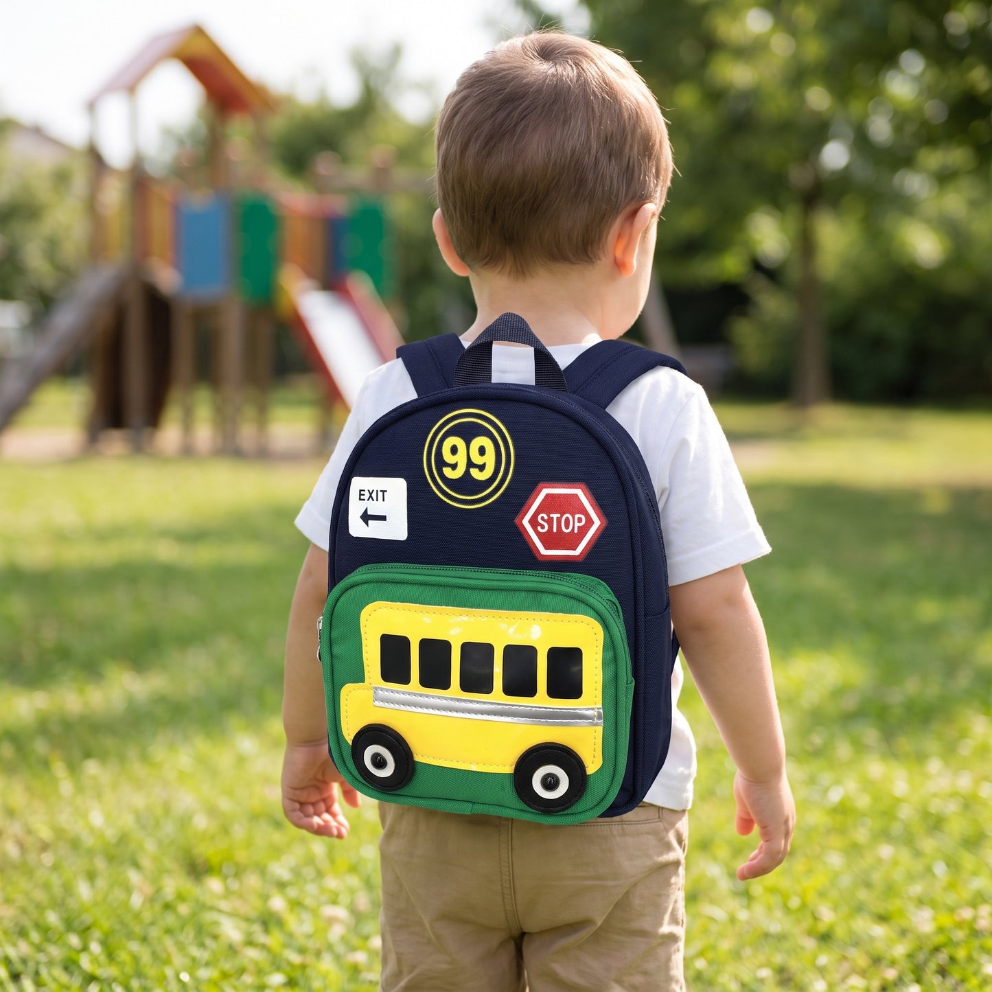 Kids Backpack Mini Toddler Bus Design Preschool - hero