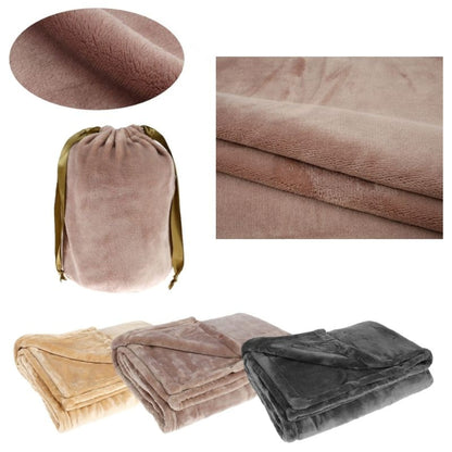 USB Heated Blanket Fleece Throw With Drawstring Bag - Image 1