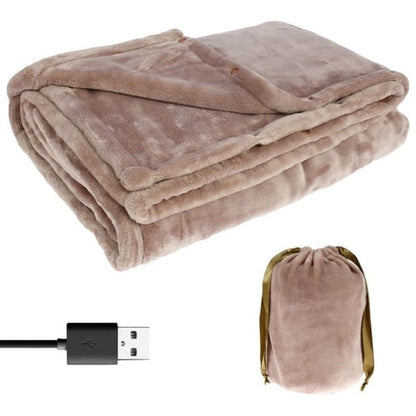 USB Heated Blanket Fleece Throw With Drawstring Bag - Image 4