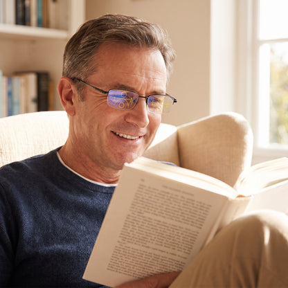 Reading Glasses Progressive Multifocal Semi-Rimless Titanium Frame - Image 1