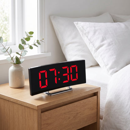 Digital Alarm Clock Set Mirror Snooze Curved - Image 8