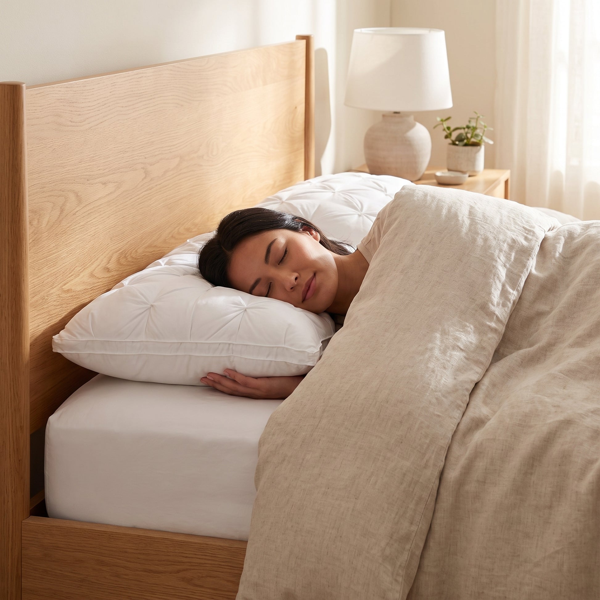 Goose Down Pillow Feather Bed Hotel Quality Quilted - Image 1