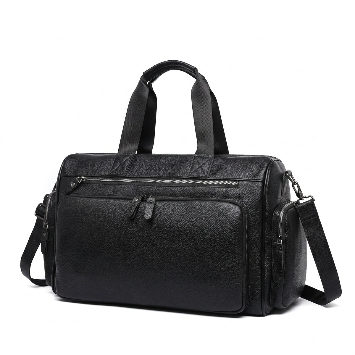 Weekender Travel Bag with Adjustable Structured Duffel and Zippered Compartments - Brown