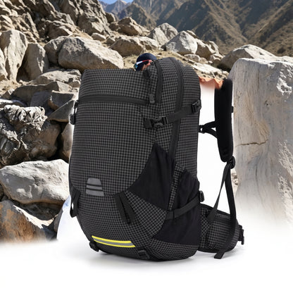 Lightweight Hiking Backpack with Secure Daypack and Pattern - Dark Gray