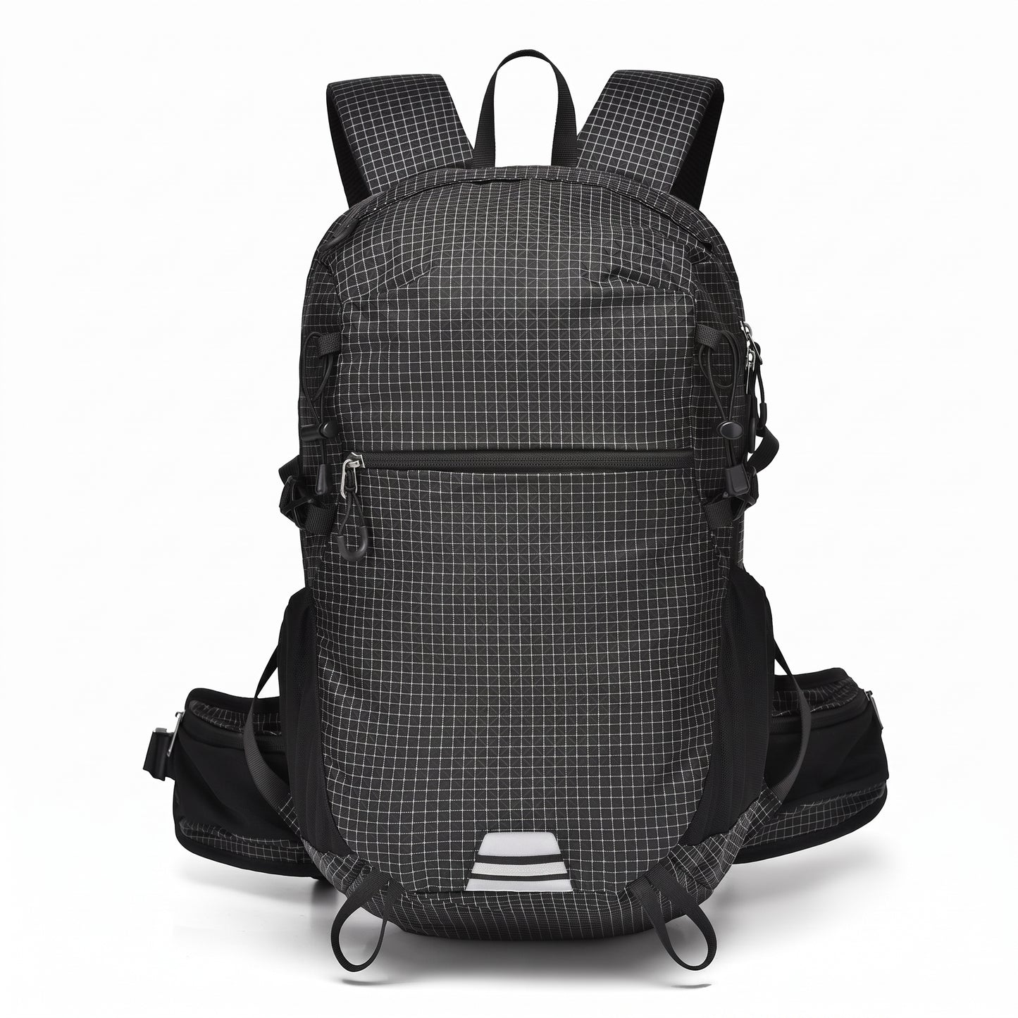 Lightweight Hiking Backpack with Secure Daypack and Pattern - Gray