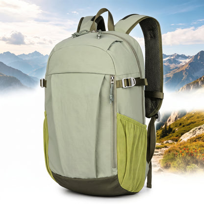 Outdoor Backpack with Supportive Small Travel and Zipper Closure - Khaki