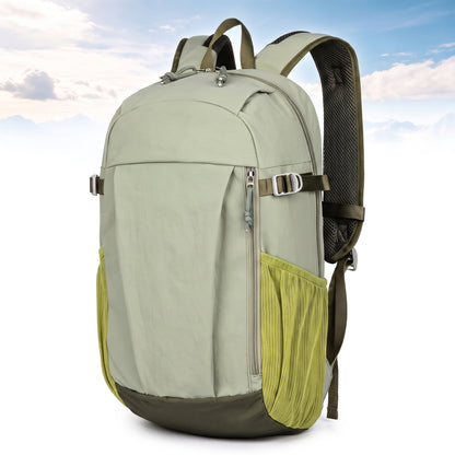 Lightweight Backpack with Adjustable Travel Design and Zippered Front - Light Blue