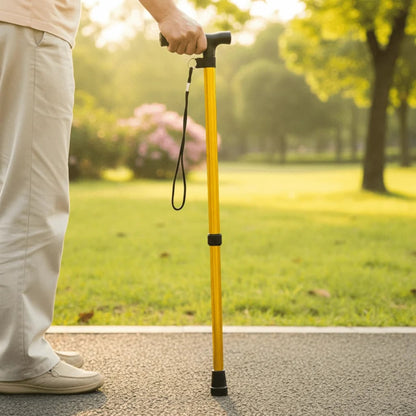 Walking Cane Height Adjustable From Leichtes Aluminium With Rutschfester Griff Ergonomic Non-Slip Grip And Wrist Strap - Image 1
